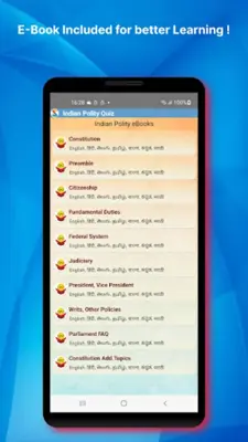 Indian Polity Quiz & Book android App screenshot 6